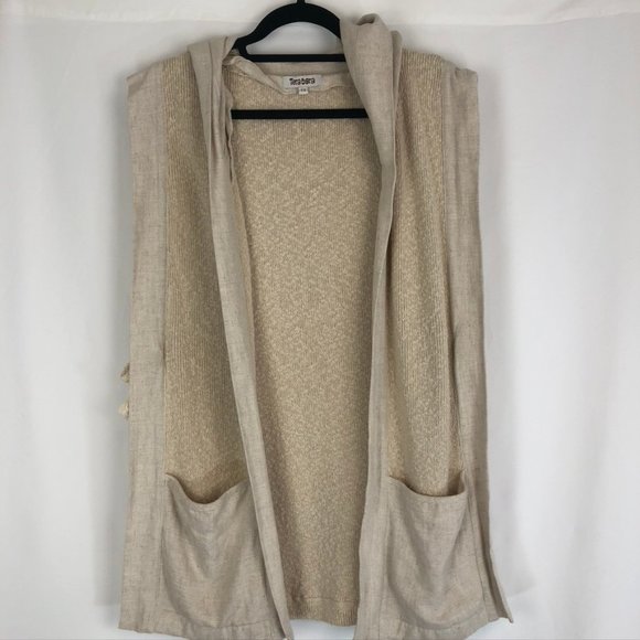 Tera Bgra Mixed Texture Hooded Sweater Vest